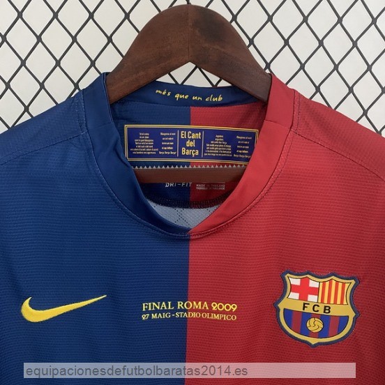 Nuevo 1ª Manga Larga Barcelona Retro 2008 2009 Azul Rojo Baratas